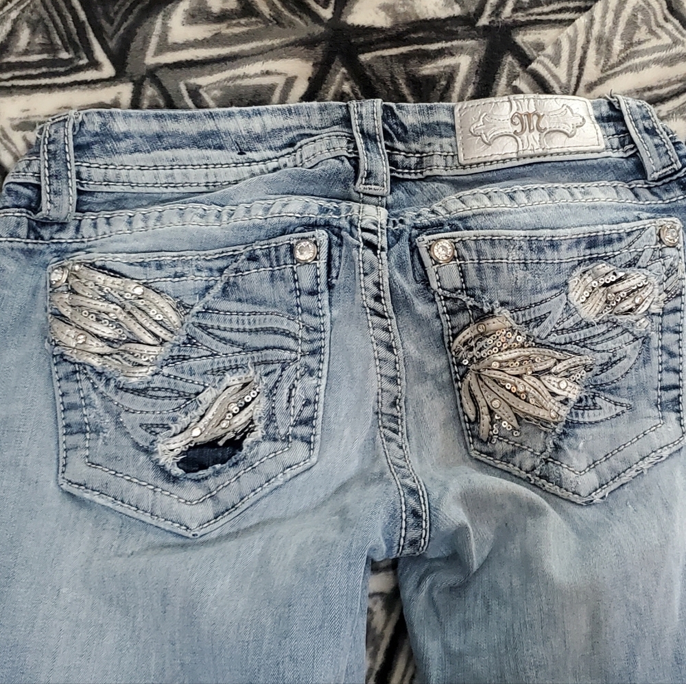 Women's Light Blue Embellished Jeans